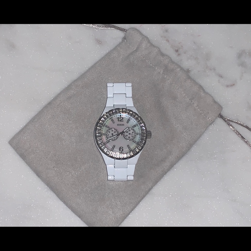 White Guess Watch